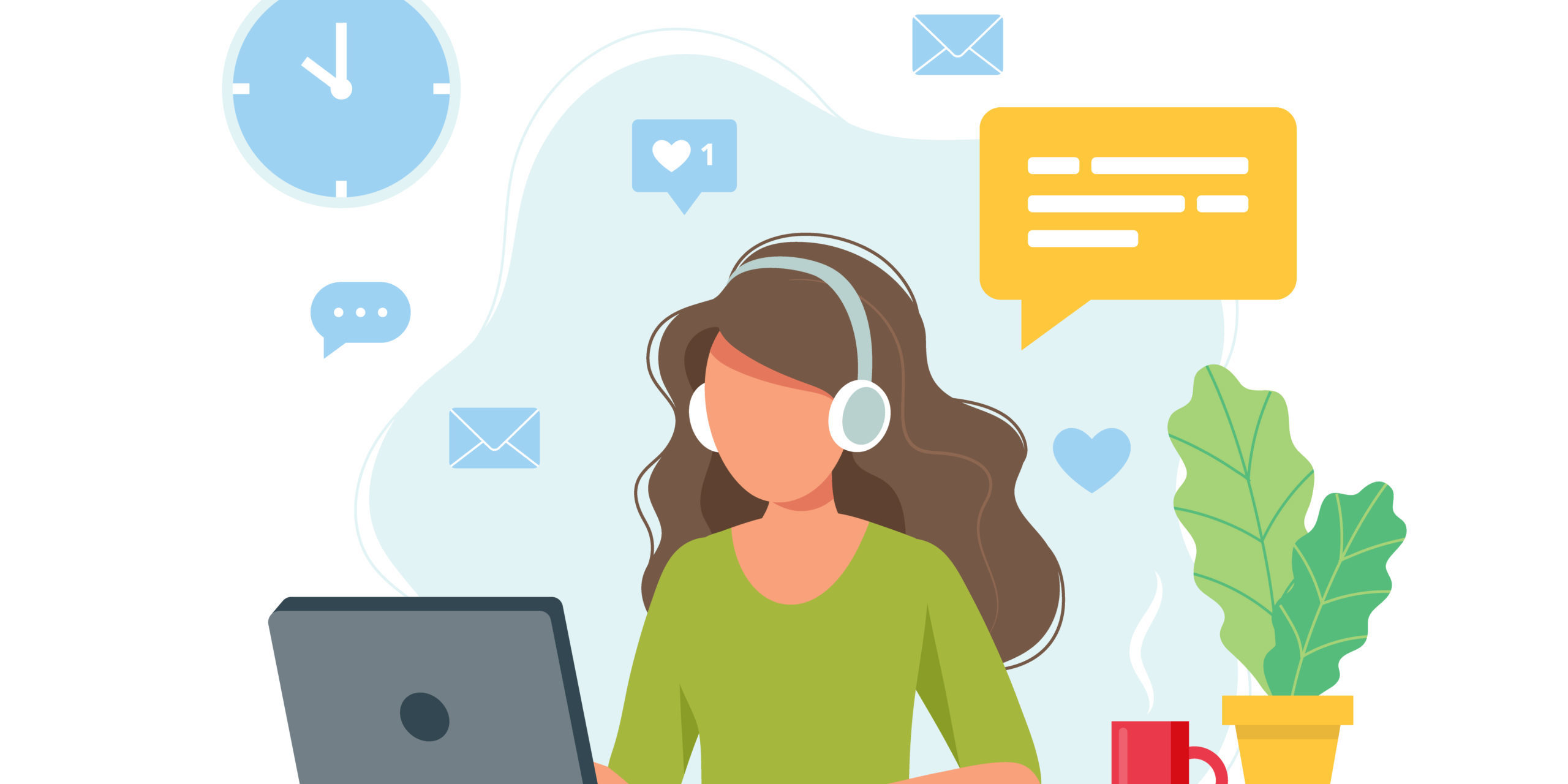 Home,Office,Concept,,Woman,Working,From,Home,,Student,Or,Freelancer.