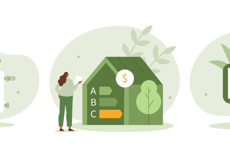 Sustainability,Illustration,Set.,Characters,Monitoring,Private,Electricity,And,Central,Heating